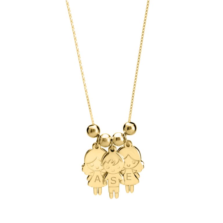 שרשרת ילדים לאמא - 24K ציפוי זהב