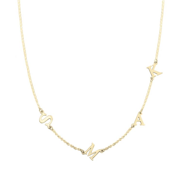 Sideways Initial Letter Necklace