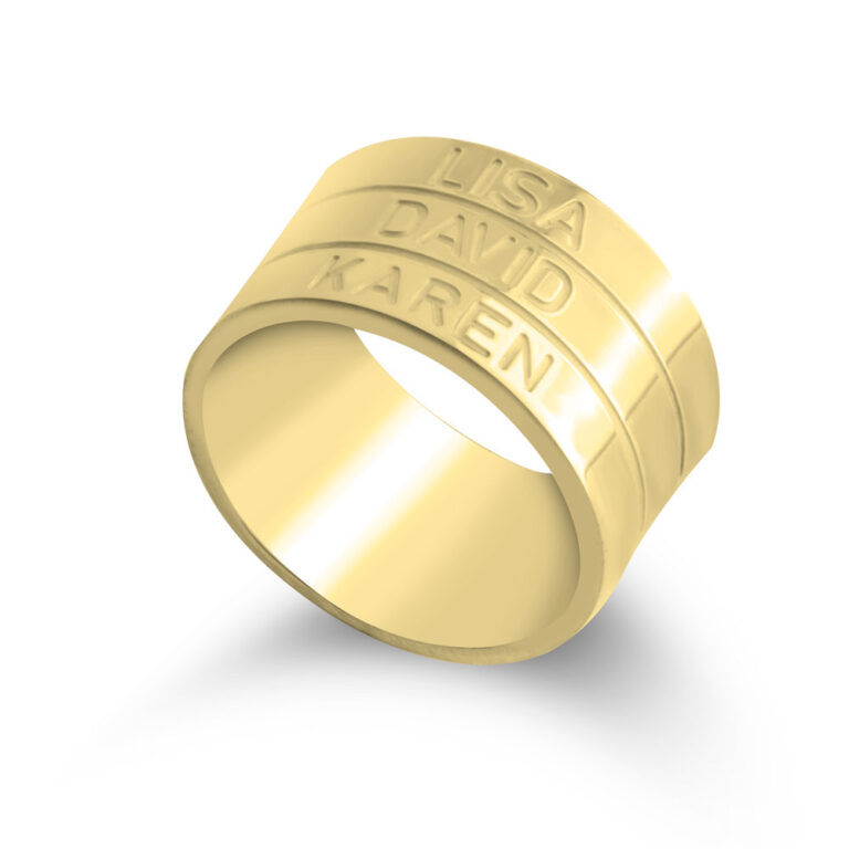 Engraved Stacking Name Ring