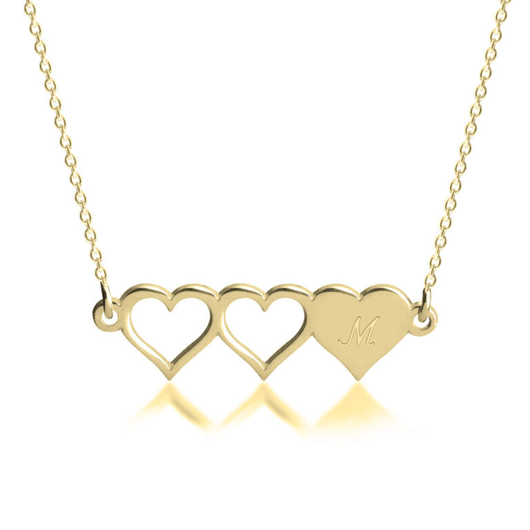 Initial Hearts Friendship Necklace Set