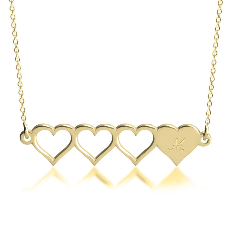 Initial Hearts Friendship Necklace Set