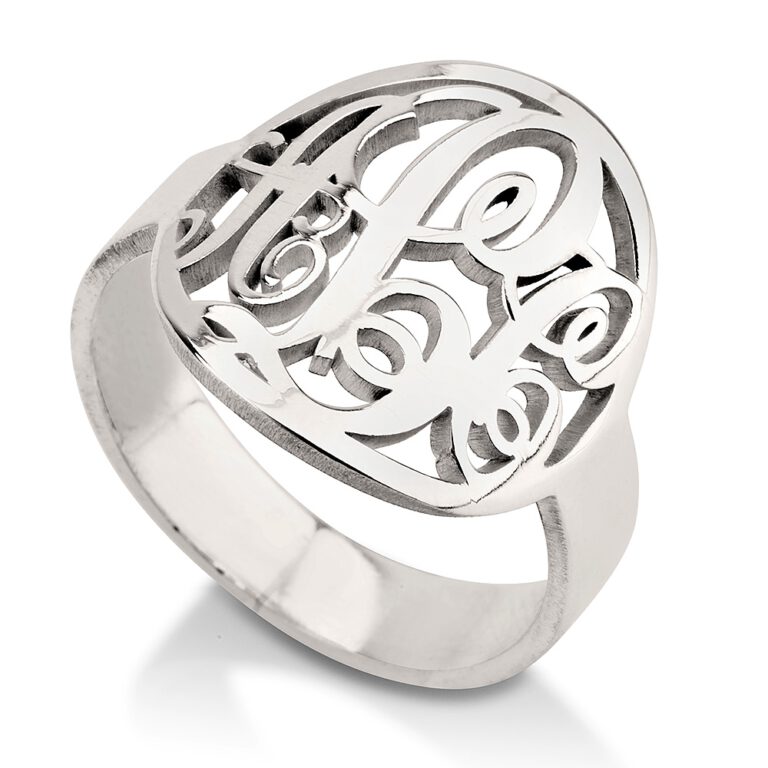 Cutout Framed Monogram Ring