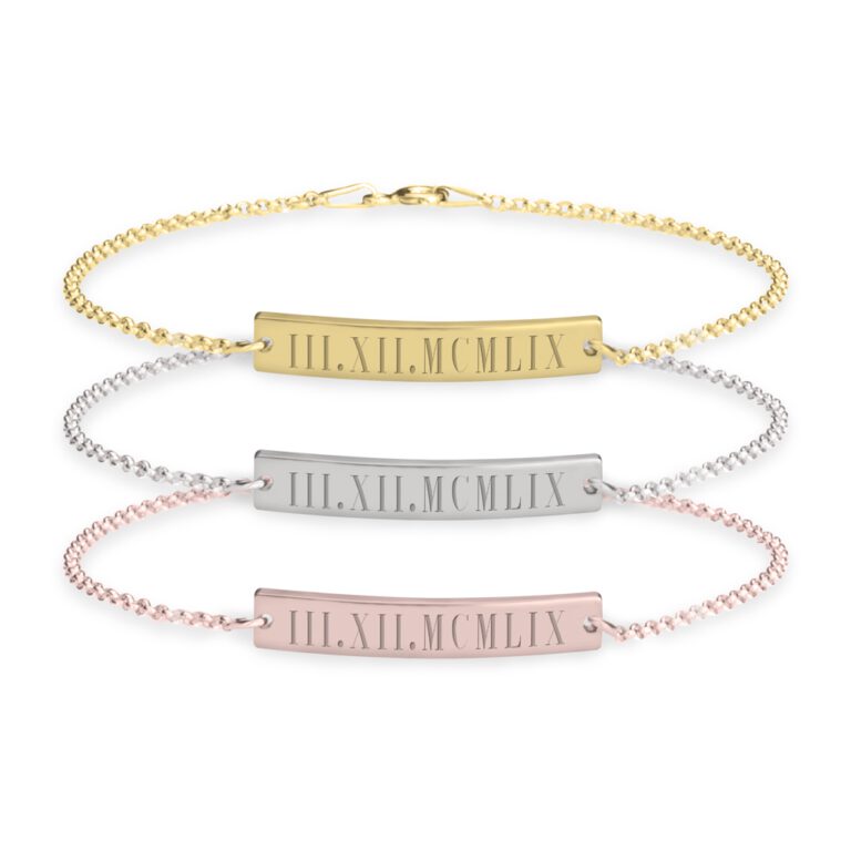 Roman Numeral Bar Bracelet