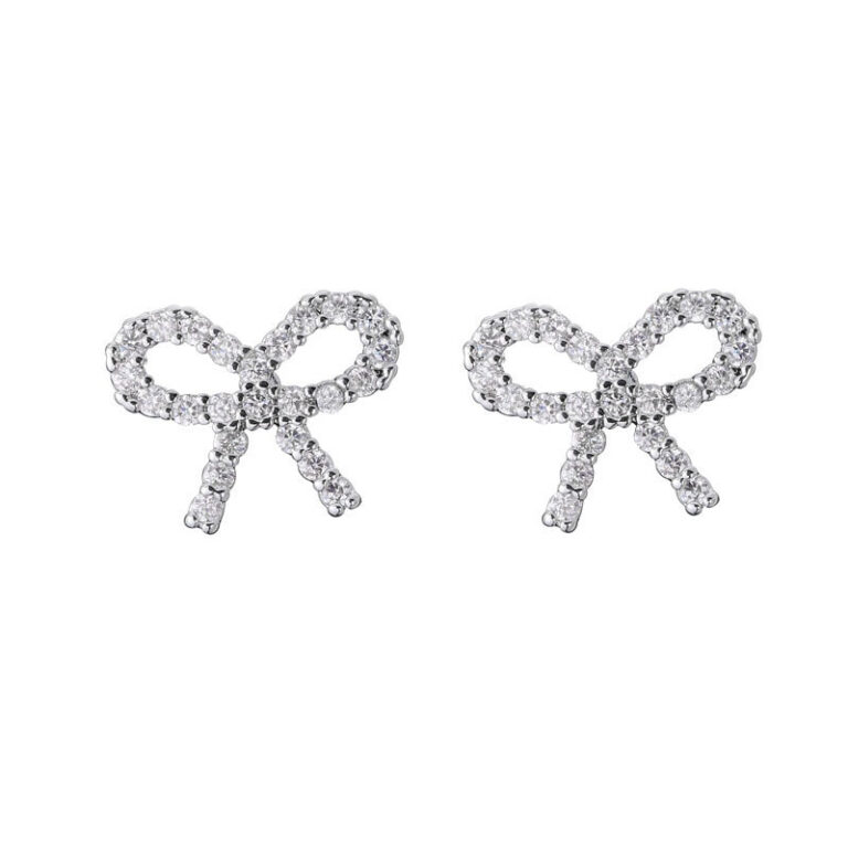 Cubic Zirconia Bow Earrings