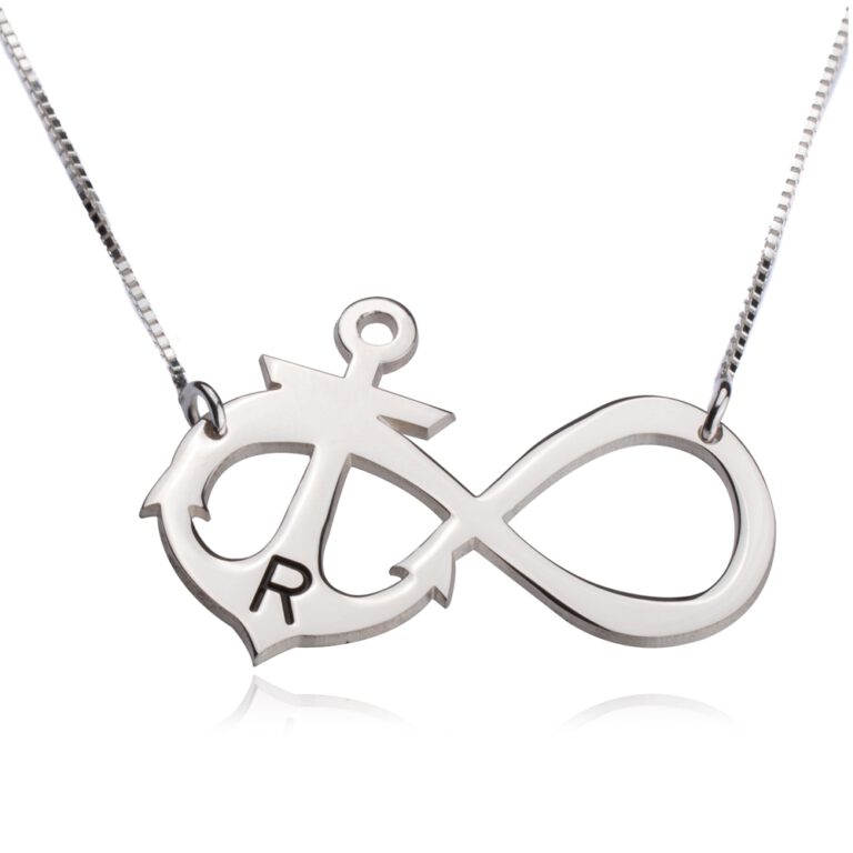 Initial Anchor Infinity Necklace