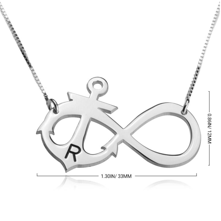 Initial Anchor Infinity Necklace