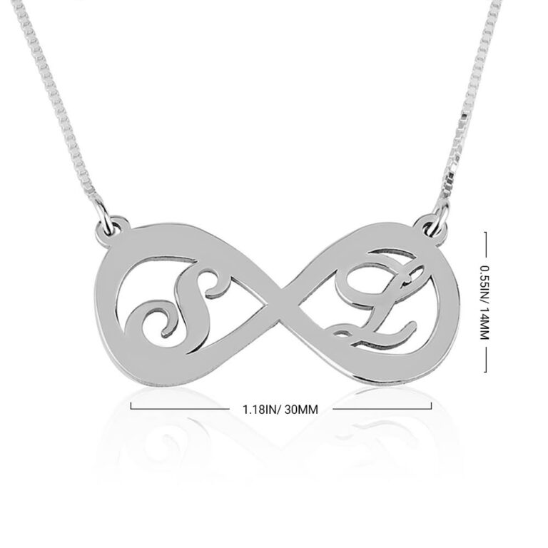 Two Letters Infinity Necklace