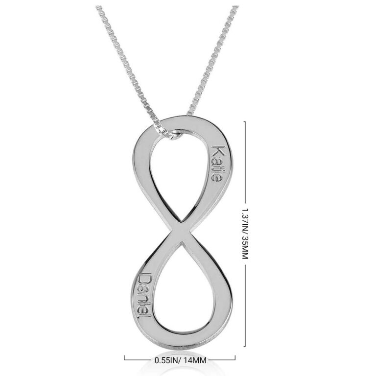 Vertical Two Names Infinity Necklace