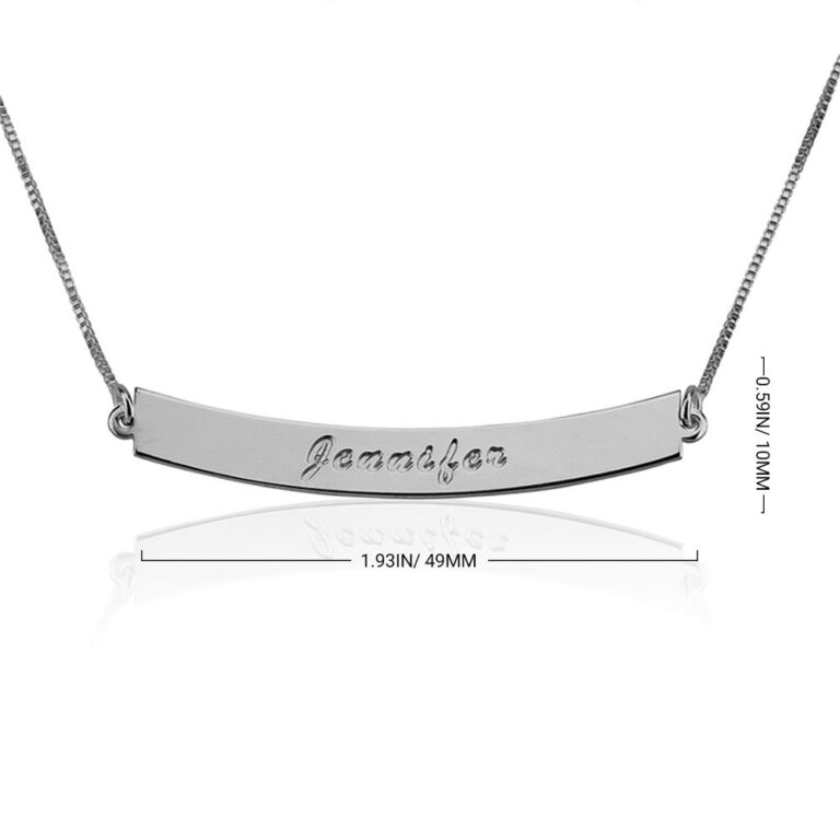 Curved Bar Necklace with Name