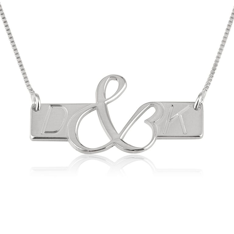 Initials Love Bar Necklace