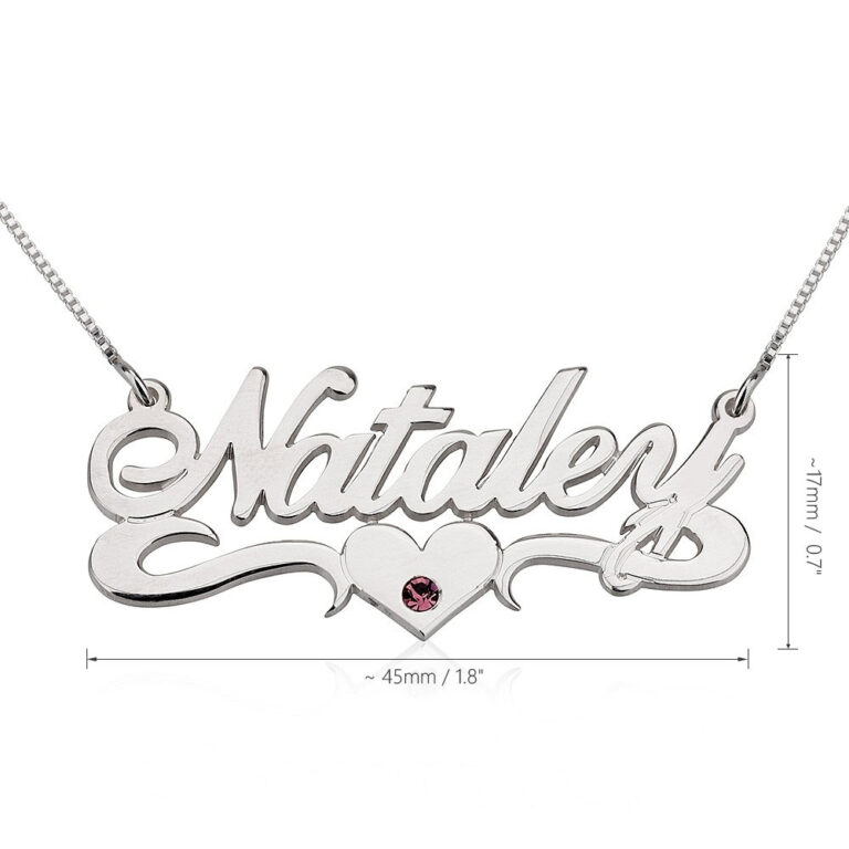 Birthstone Name Necklace