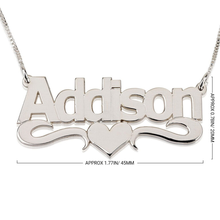 Bold Name Necklace with Heart