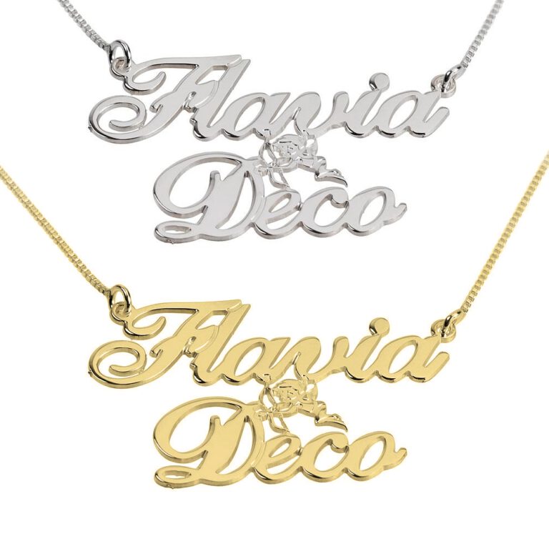 Two Name with Cupid Necklace