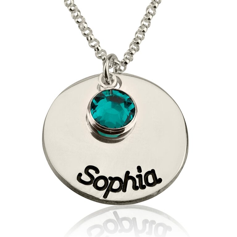 Birthstone Disc Necklace