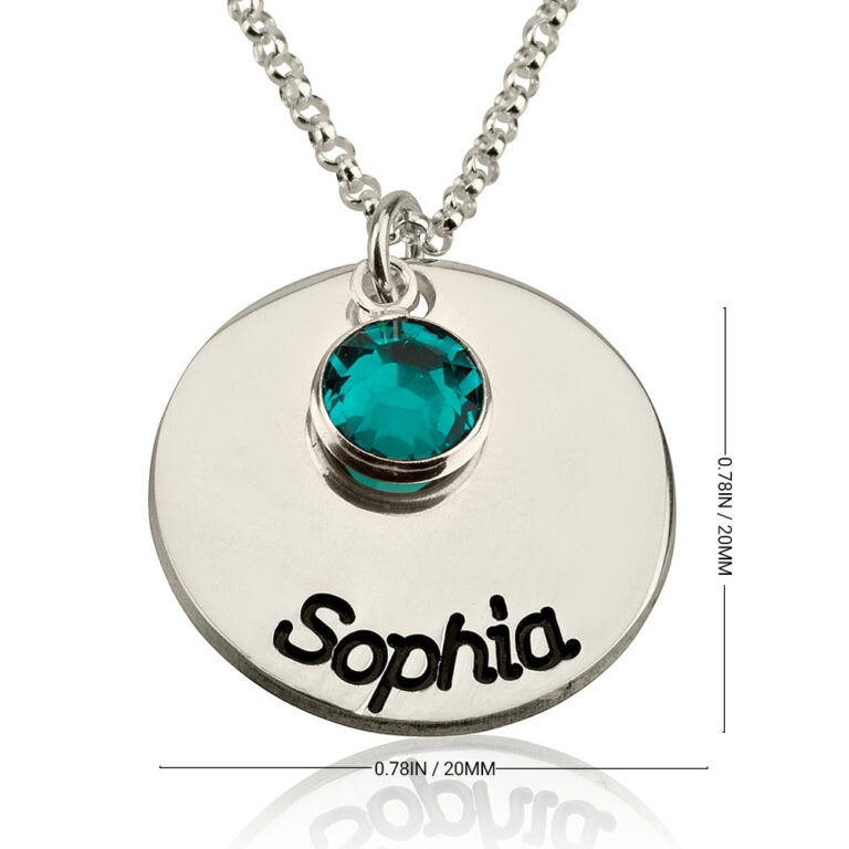 Birthstone Disc Necklace