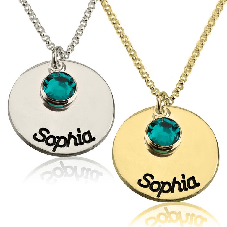 Birthstone Disc Necklace