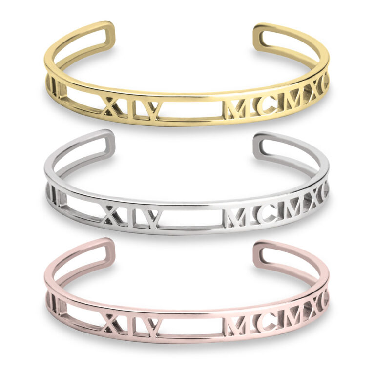 Roman Numeral Bangle for Women