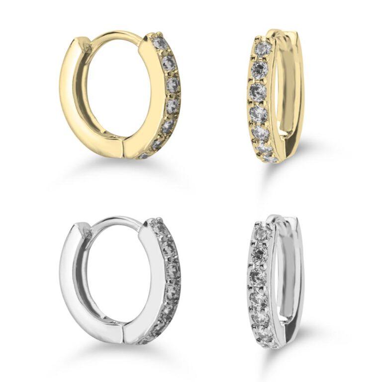 Cubic Zirconia Hoop Earrings