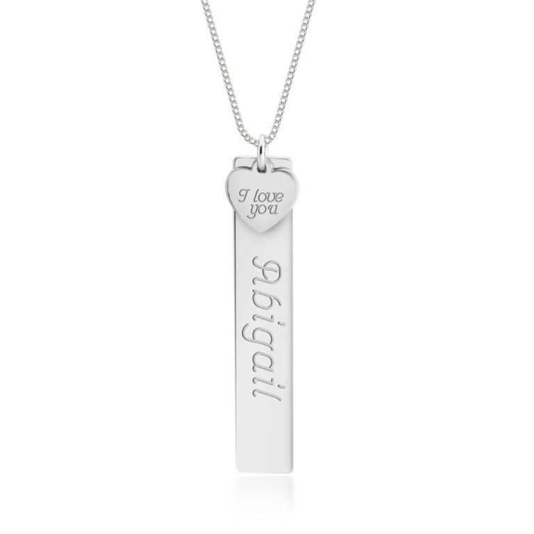 Personalized Vertical Bar Necklace