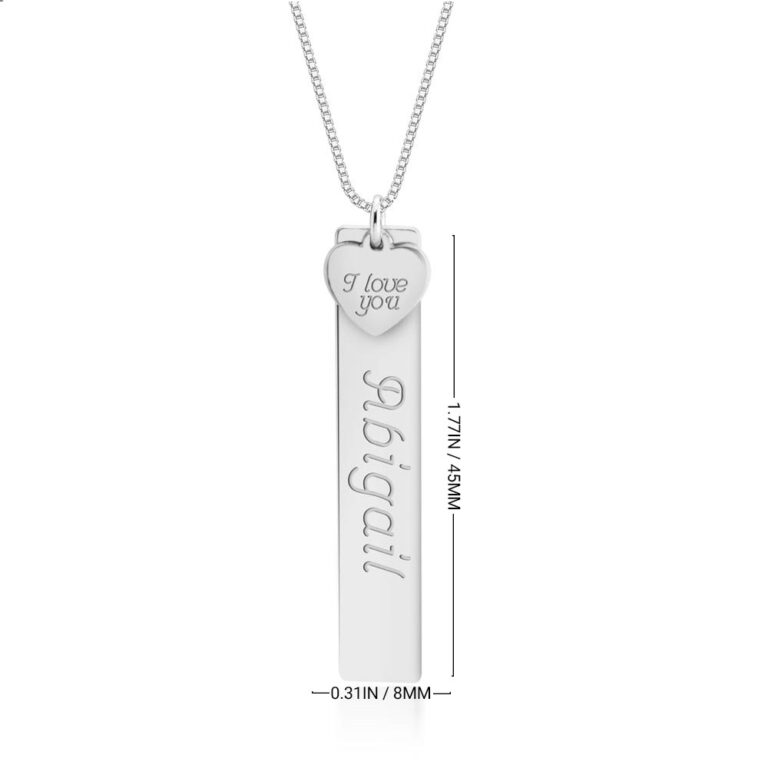 Personalized Vertical Bar Necklace