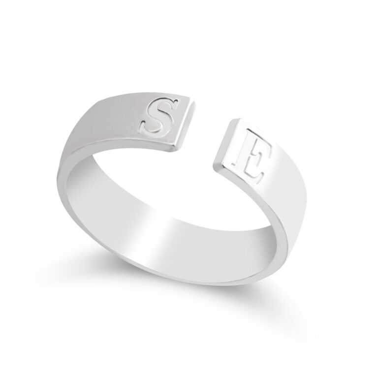 Open Ring with Initials