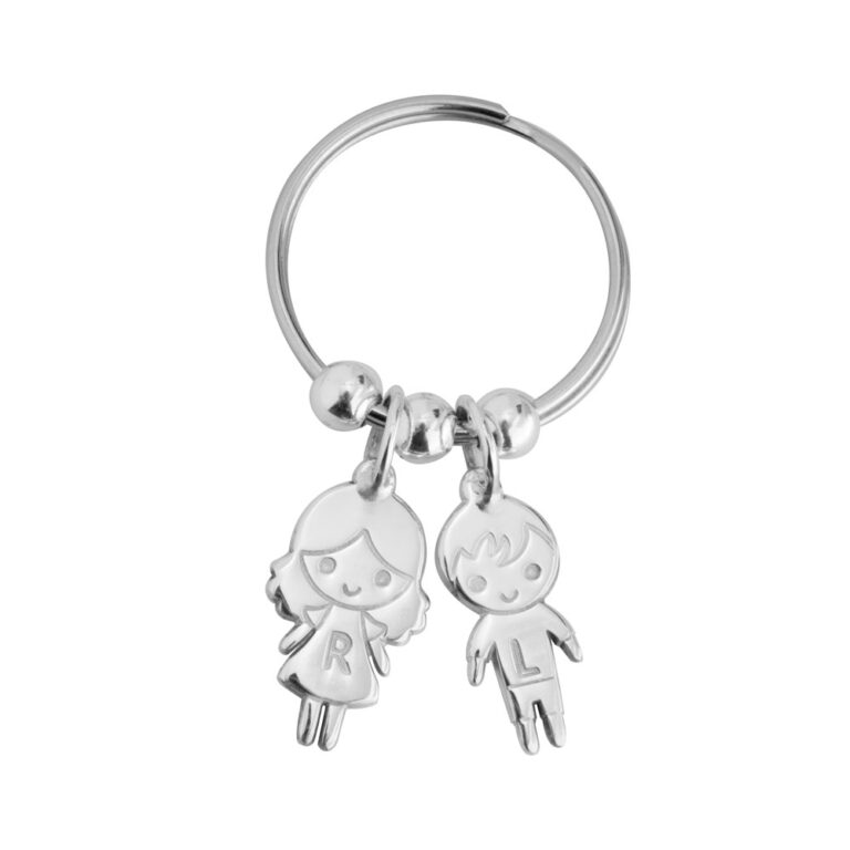 מחזיק מפתחות ילדים בהתאמה אישית - כסף טהור 925