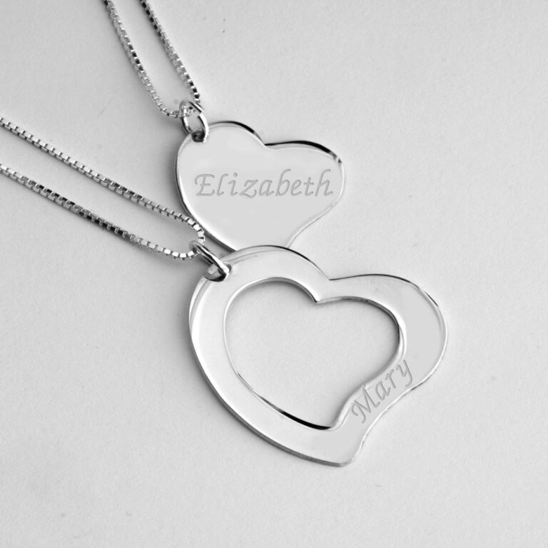 Mother Daughter Cut Out Two Necklaces