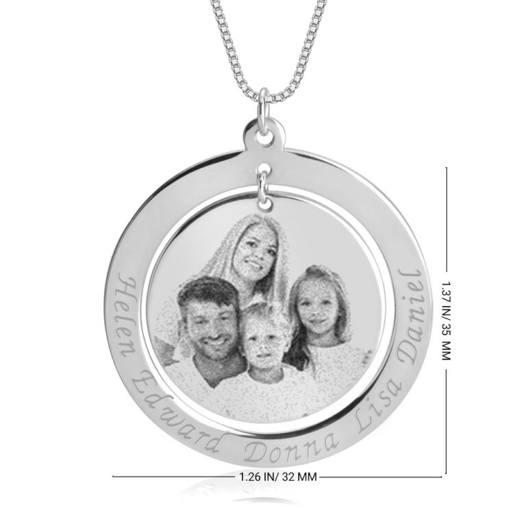 Family Picture Necklace with Names