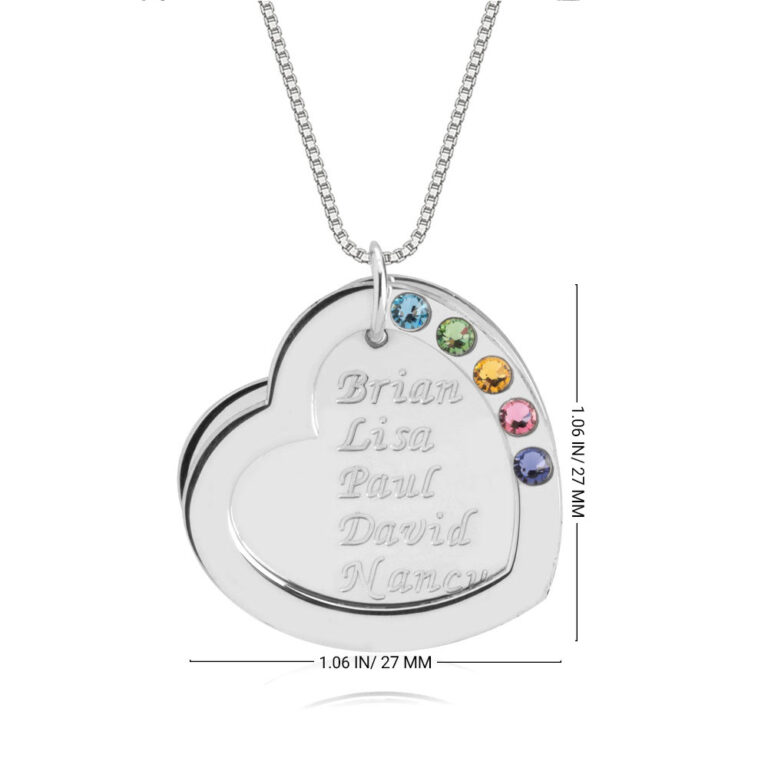 Heart Birthstone Mother Necklace