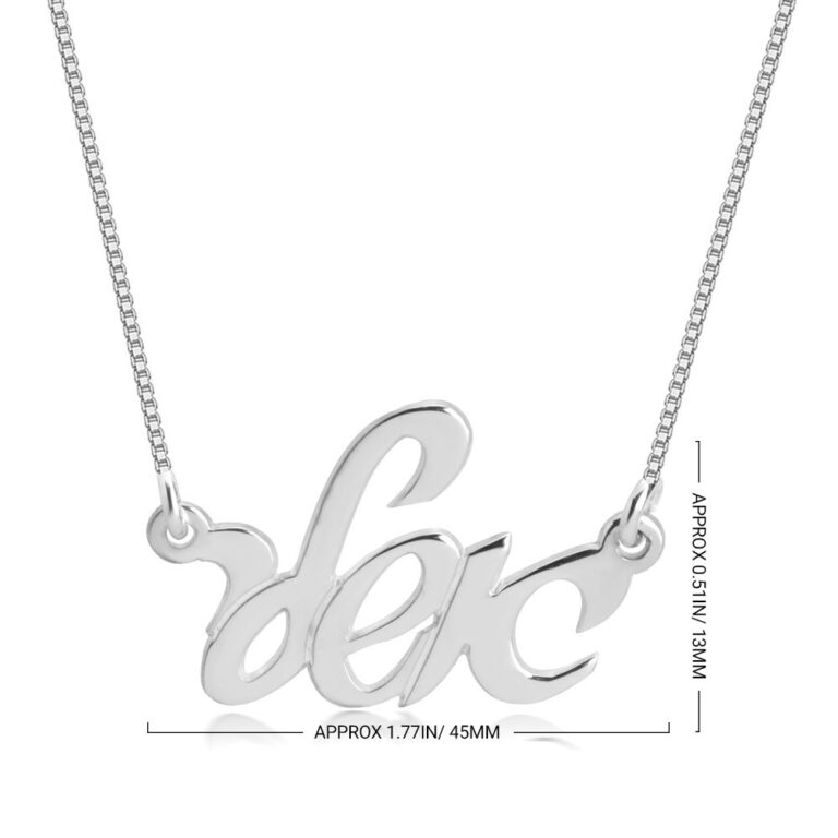 Hebrew Cursive Name Necklace