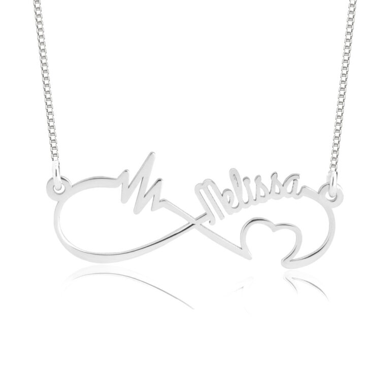 Personalized Infinity Heartbeat Necklace