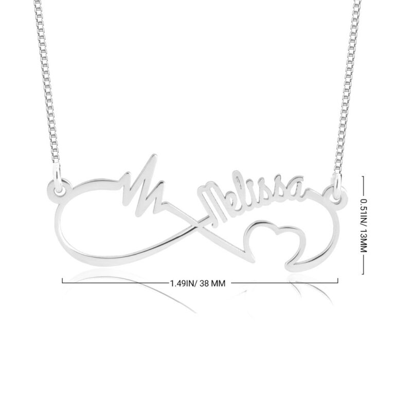 Personalized Infinity Heartbeat Necklace
