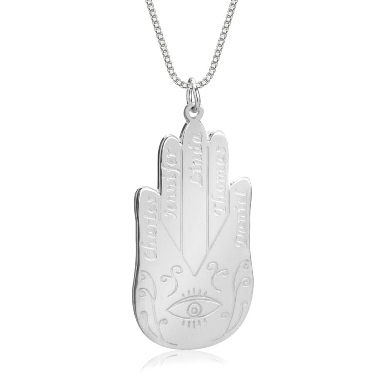 Hamsa Necklace with Names