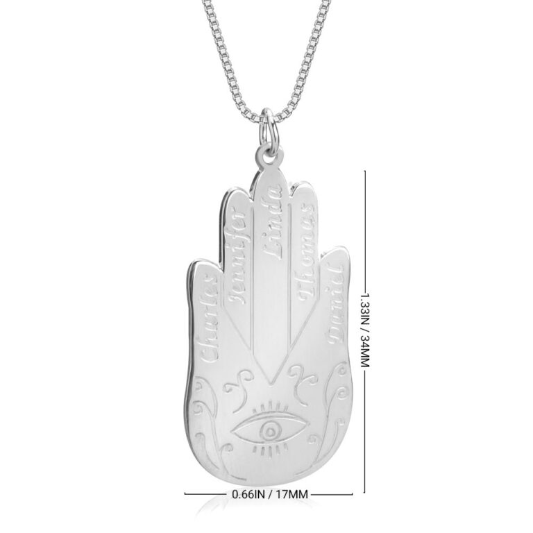 Hamsa Necklace with Names
