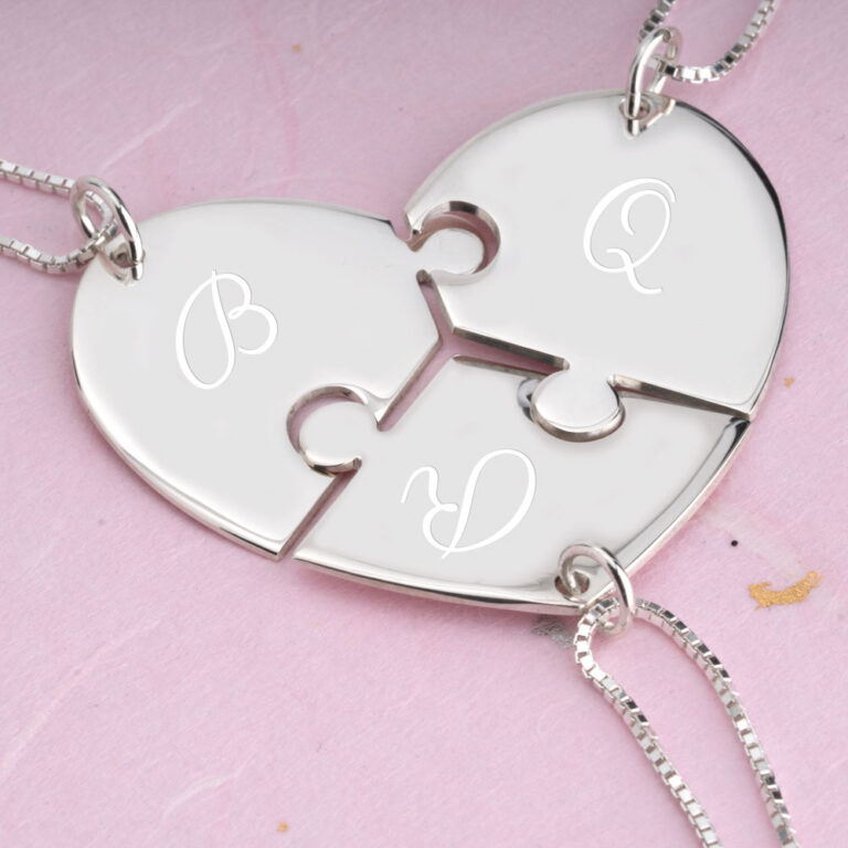 3 Piece Initial Puzzle Necklace