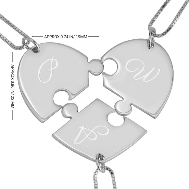 3 Piece Initial Puzzle Necklace