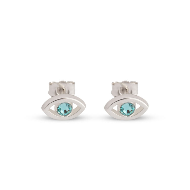 Evil Eye Birthstone Stud Earrings