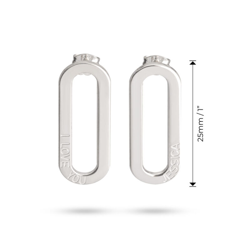 Engraved Chain Link Earrings