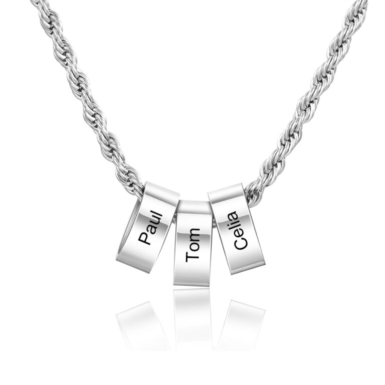 Unisex Necklace with Personalized Beads