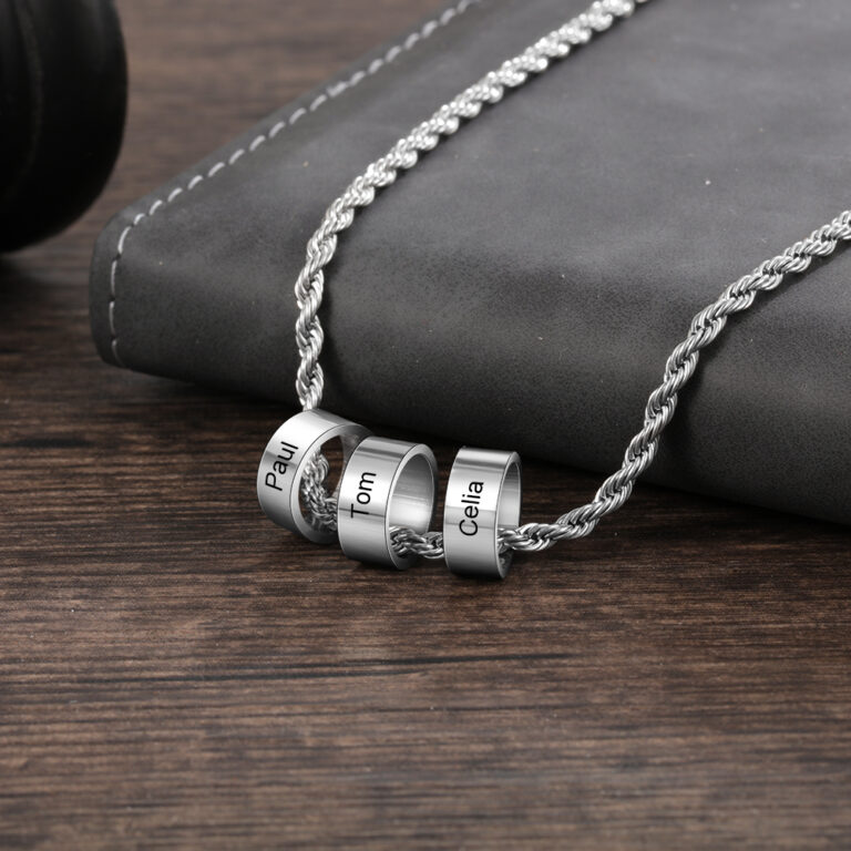 Unisex Necklace with Personalized Beads