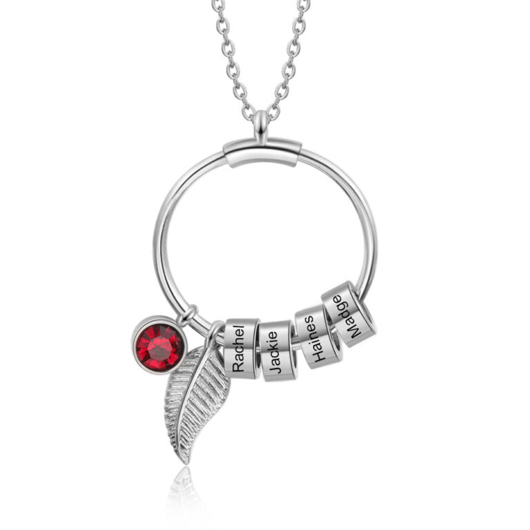 Mom & Grandma Engrave Charms Circle Necklace