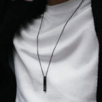 Black 3D Bar Name Necklace For Men