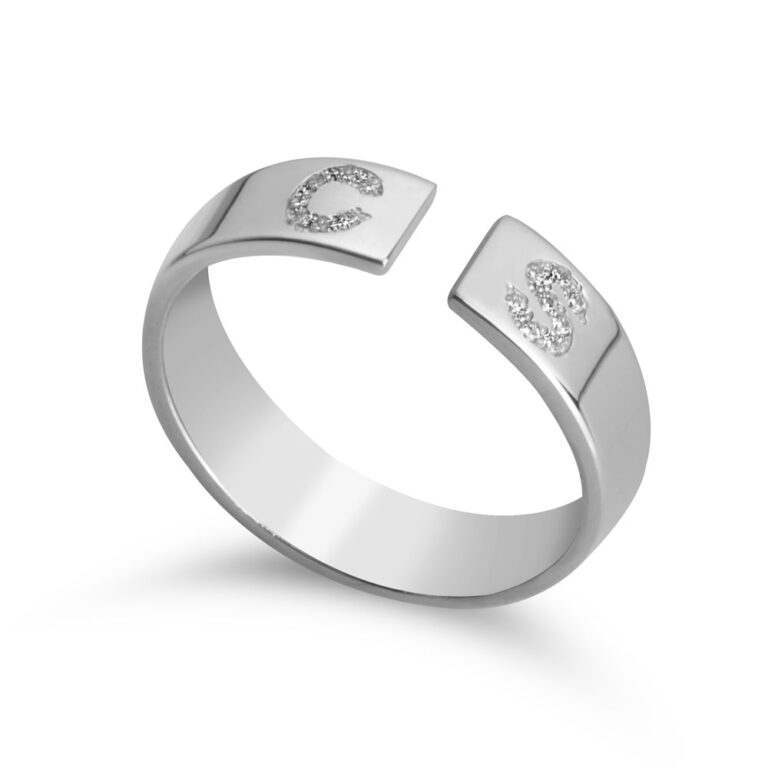 Zircon Ring With Initials