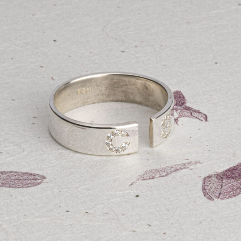 Zircon Ring With Initials
