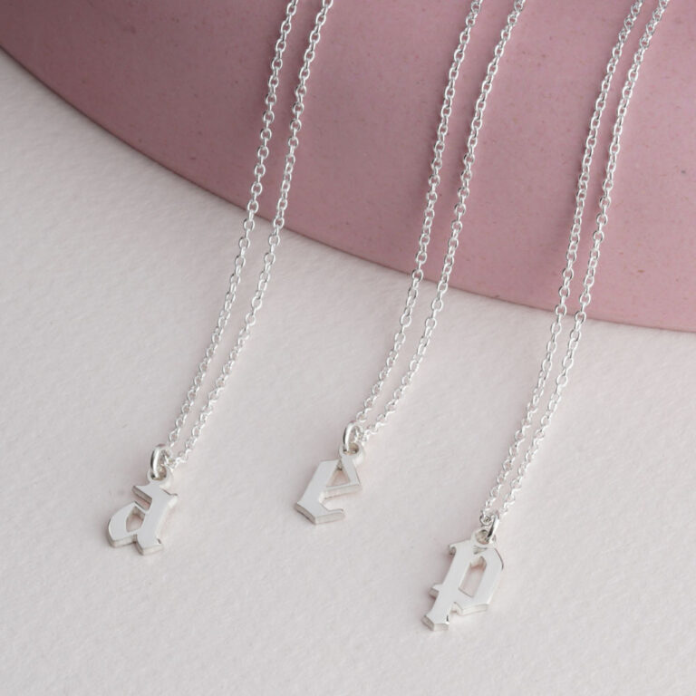 Old English Lowercase Initial Necklace