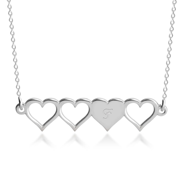 Initial Hearts Friendship Necklace Set