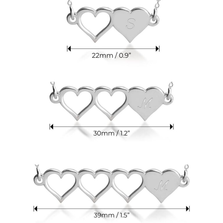 Initial Hearts Friendship Necklace Set