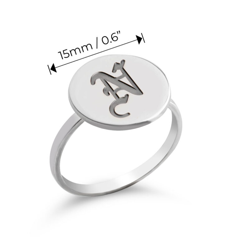 Gothic Initial Signet Ring