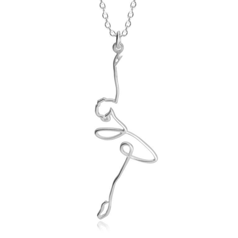 Line Art Ballerina Necklace