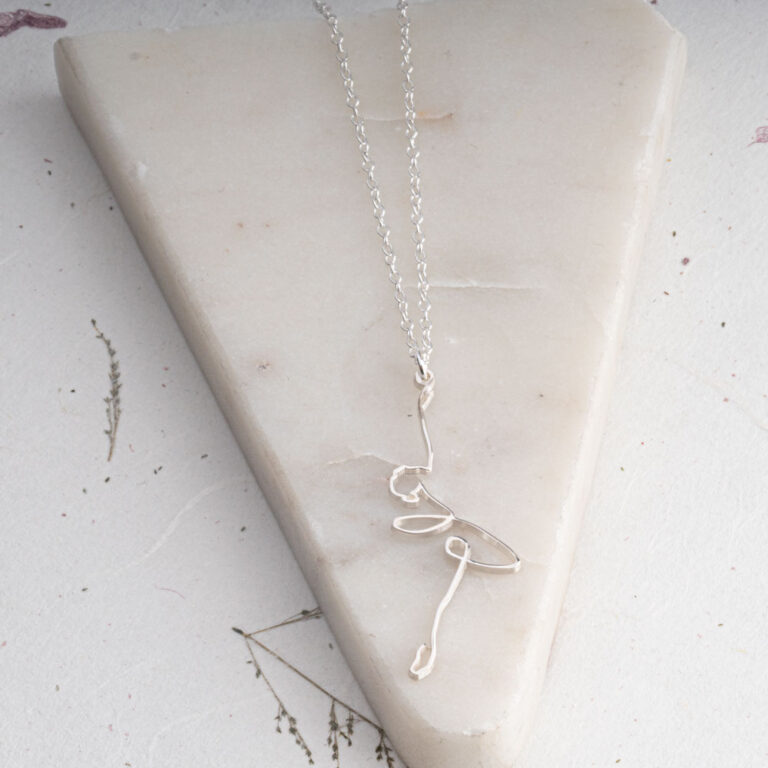 Line Art Ballerina Necklace